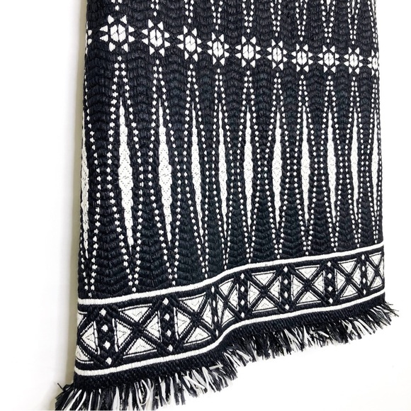 Tory Burch, black/ivory tweed Savora fringed dress - Picture 4 of 13